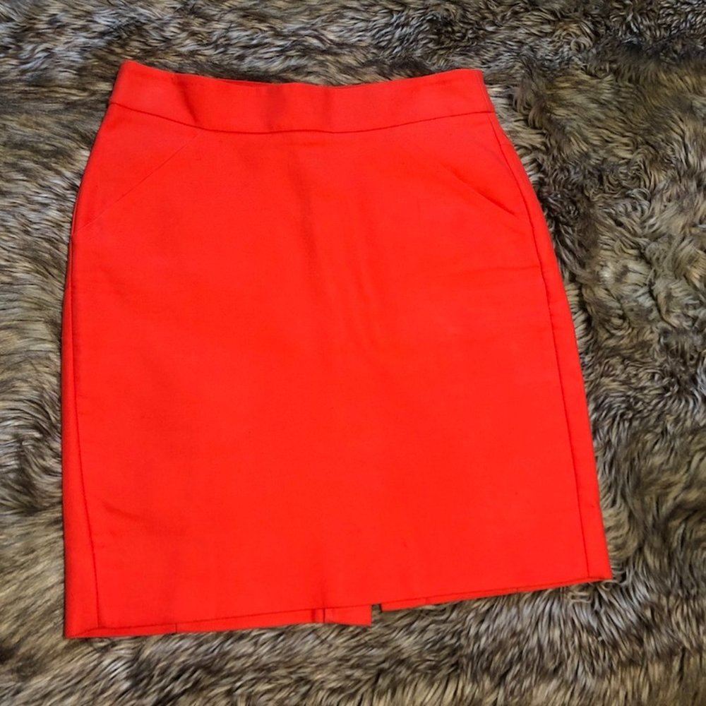 J Crew Factory Orange Pencil Skirt